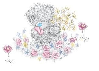 tatty teddy et les fleurs